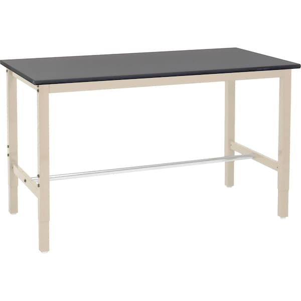 Global Industrial 72 x 30 Adj. Height Workbench Square Tube Leg, Phenolic Safety Edge, Tan 237385LTN - main